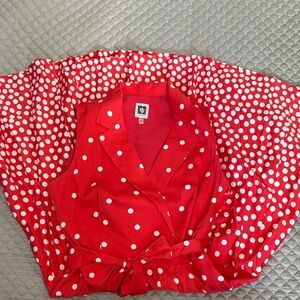 Anne Klein Red and White Polka Dot Dress
